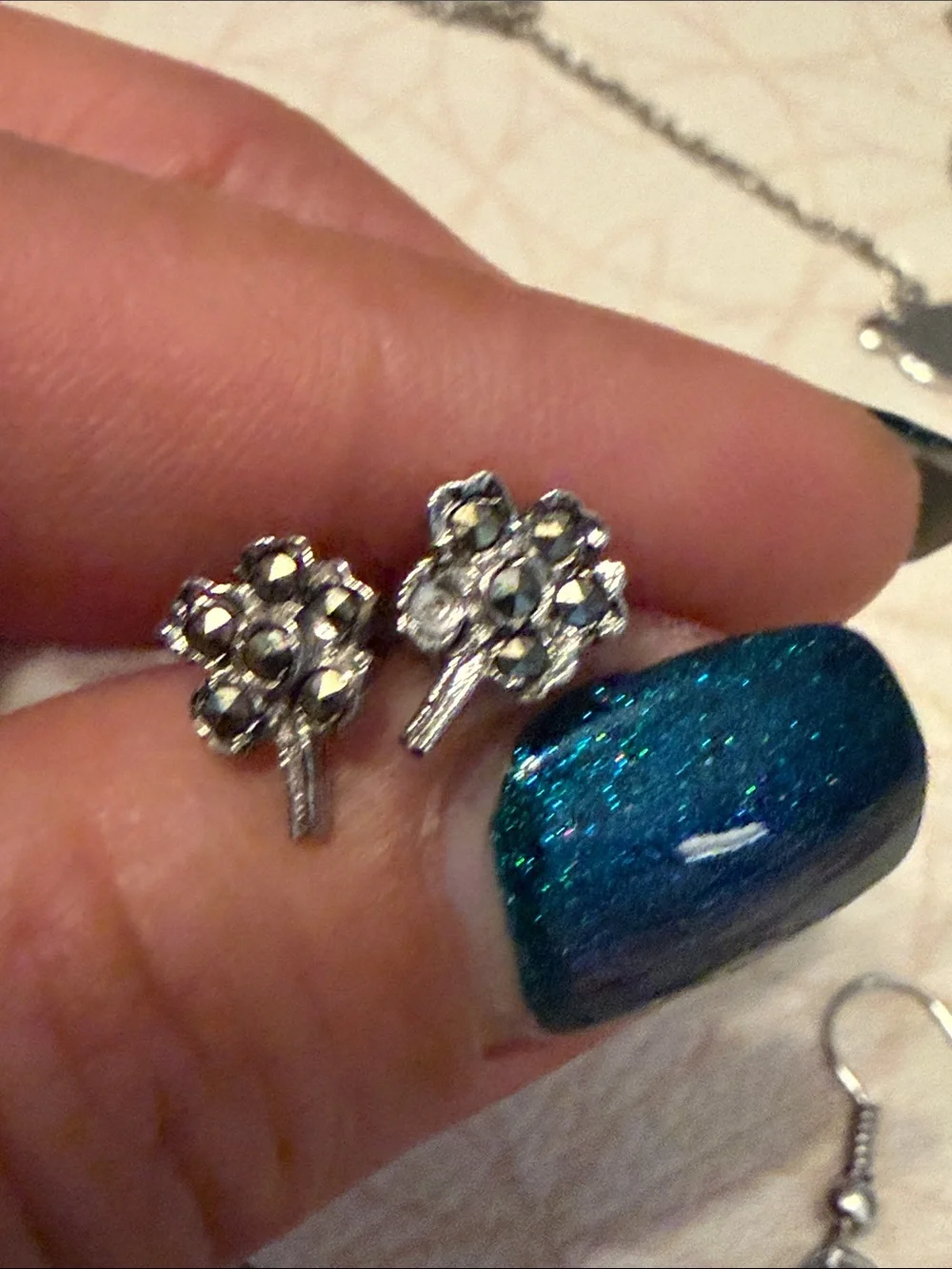 Jewelry lot 6/set earrings 2 bracelets and six charms